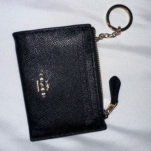 Coach Mini Skinny Zip Wallet/Card Holder Black